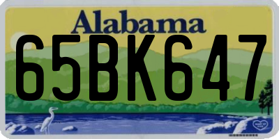 AL license plate 65BK647