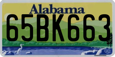 AL license plate 65BK663
