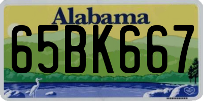 AL license plate 65BK667