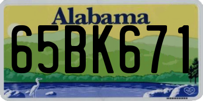 AL license plate 65BK671