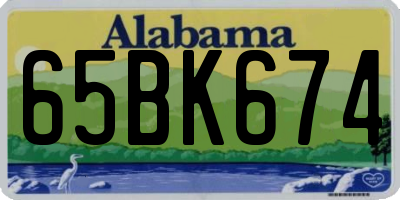 AL license plate 65BK674