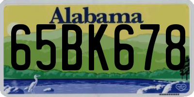 AL license plate 65BK678
