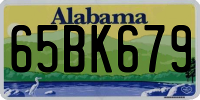 AL license plate 65BK679