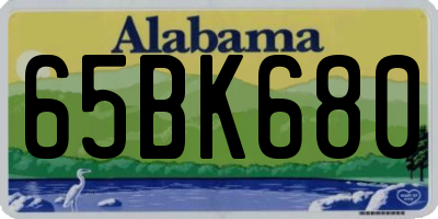 AL license plate 65BK680