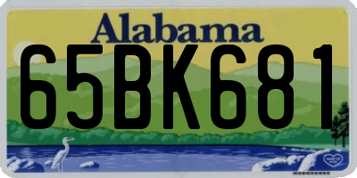 AL license plate 65BK681