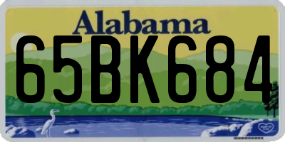 AL license plate 65BK684