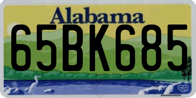 AL license plate 65BK685