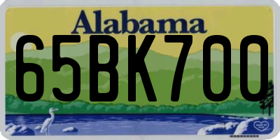 AL license plate 65BK700