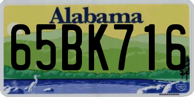 AL license plate 65BK716