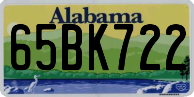 AL license plate 65BK722