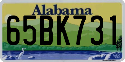 AL license plate 65BK731