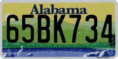 AL license plate 65BK734