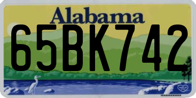 AL license plate 65BK742