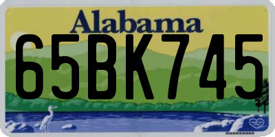 AL license plate 65BK745