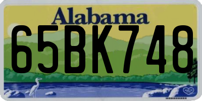 AL license plate 65BK748