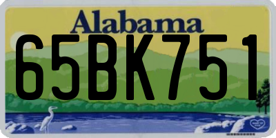 AL license plate 65BK751