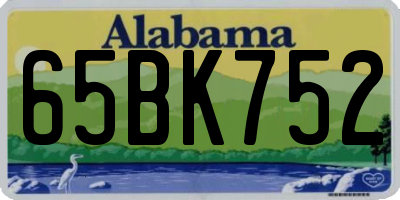 AL license plate 65BK752