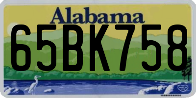 AL license plate 65BK758