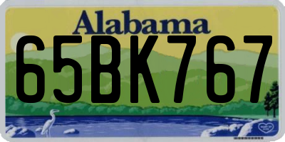 AL license plate 65BK767