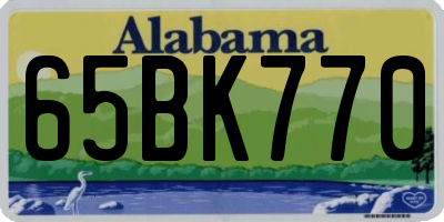 AL license plate 65BK770