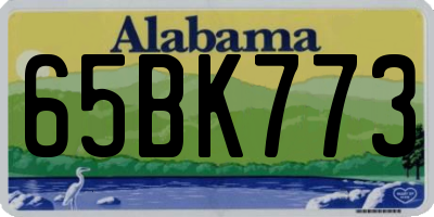 AL license plate 65BK773