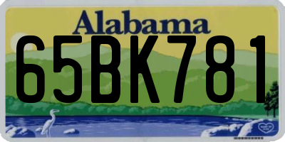 AL license plate 65BK781