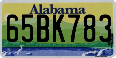 AL license plate 65BK783