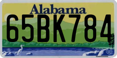 AL license plate 65BK784