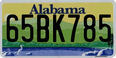 AL license plate 65BK785
