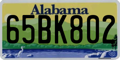 AL license plate 65BK802