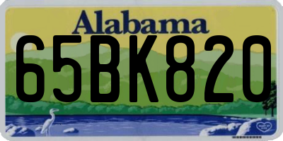 AL license plate 65BK820