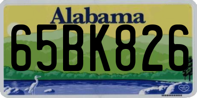 AL license plate 65BK826