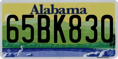 AL license plate 65BK830