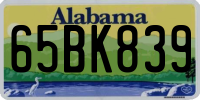 AL license plate 65BK839