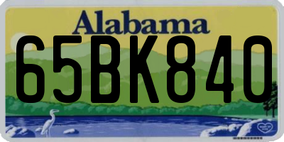 AL license plate 65BK840