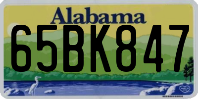 AL license plate 65BK847