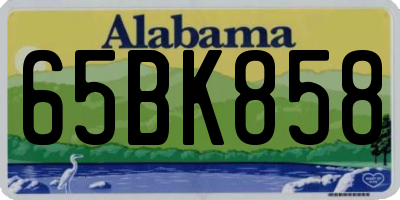 AL license plate 65BK858