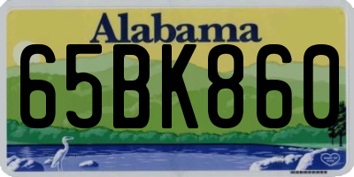 AL license plate 65BK860