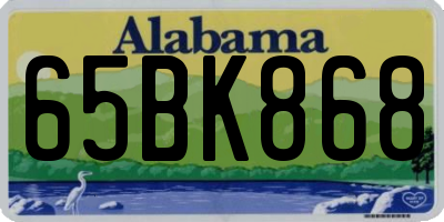 AL license plate 65BK868