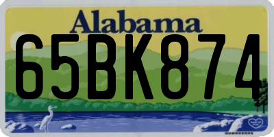 AL license plate 65BK874