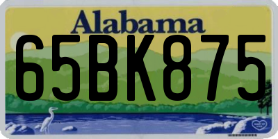 AL license plate 65BK875