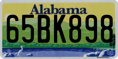 AL license plate 65BK898