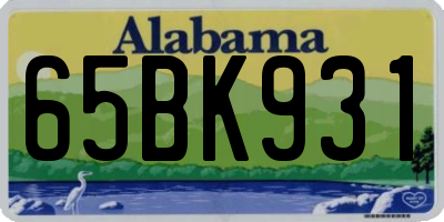 AL license plate 65BK931