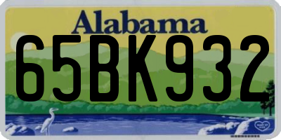 AL license plate 65BK932