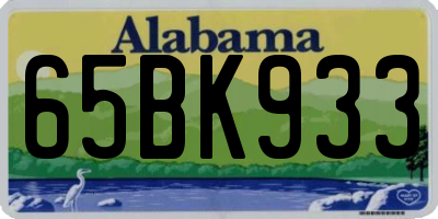 AL license plate 65BK933