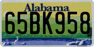 AL license plate 65BK958