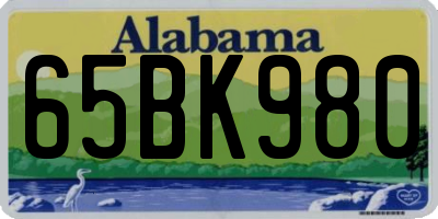AL license plate 65BK980
