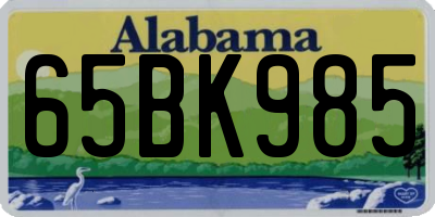 AL license plate 65BK985