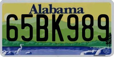 AL license plate 65BK989