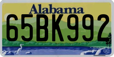 AL license plate 65BK992